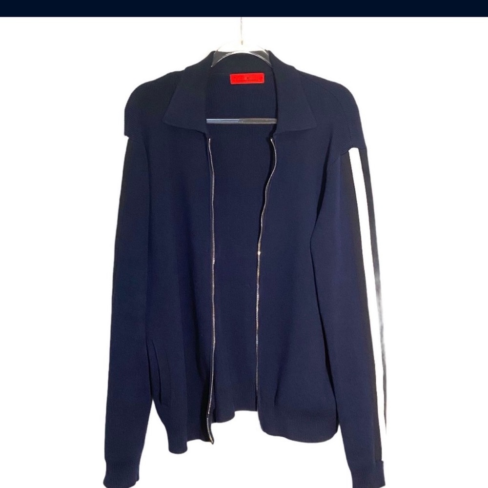 Carolina Herrera Zip Up Cardigan Navy Blue Men’s